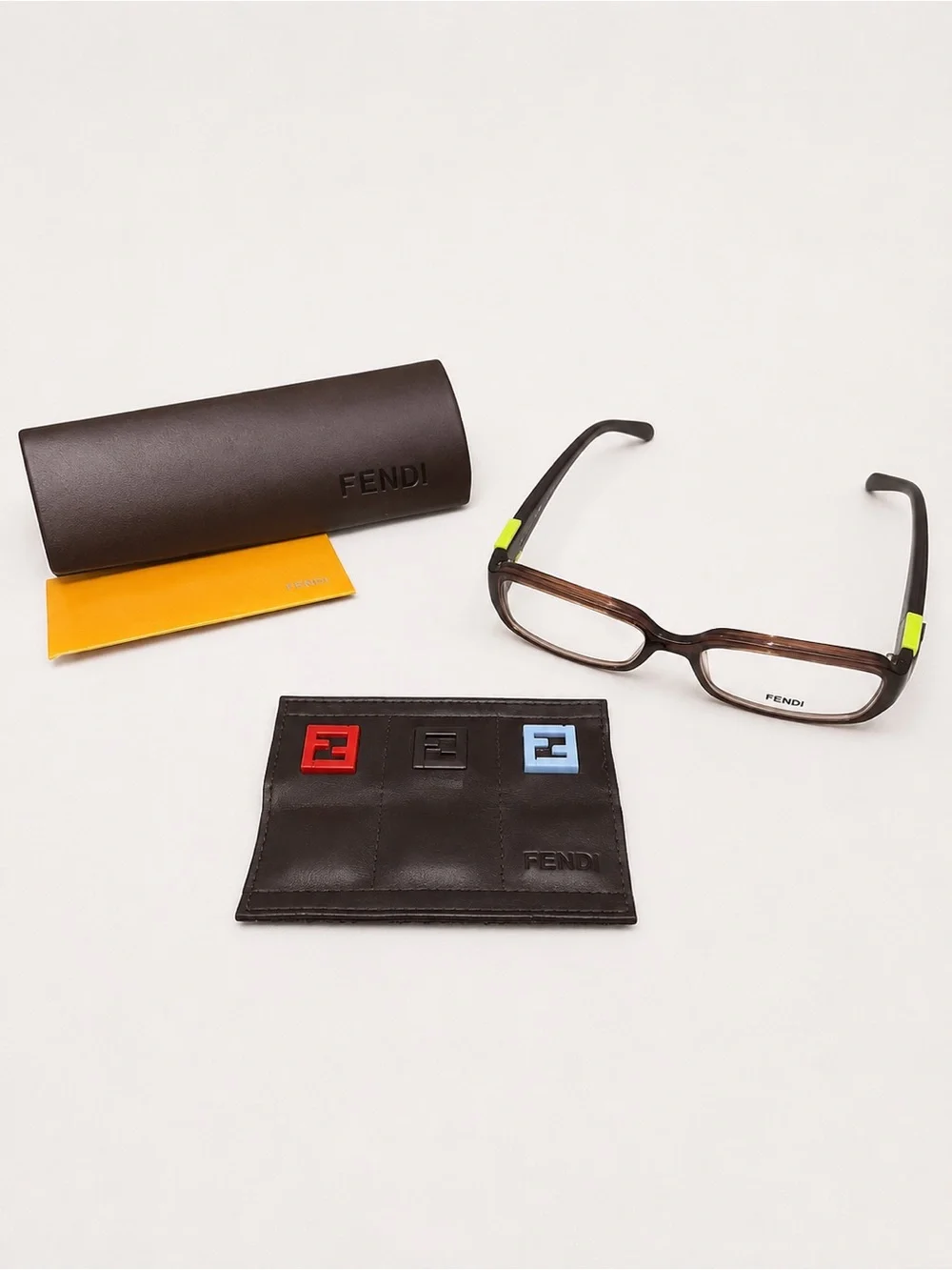 Fendi Italy F880 207 54-15-135 Brown Plastic Full Rim Eyeglasses Frame